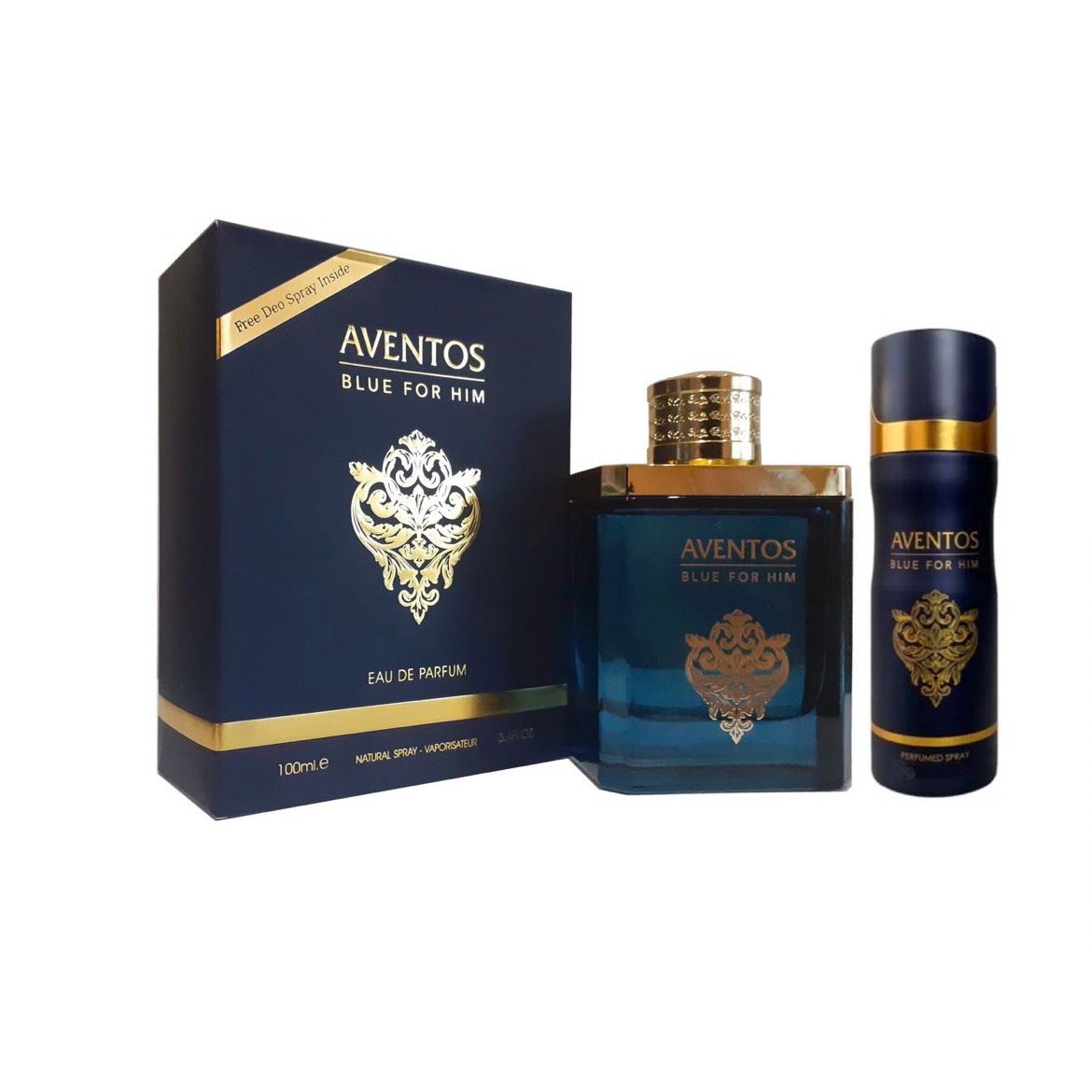 Aventos Blue For Him Gift Set - Eau de Parfum 100ml + Deodorant Spray